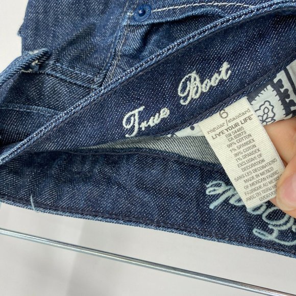 American Eagle True Bootcut Jeans Women's Size 6 Mid Rise Stretch Denim Blue - Picture 5 of 12